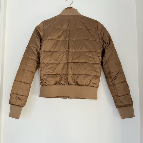 Lululemon Reversible Insulated Non-Stop Cotton Bomber Jacket Artifact brown sz 4 - Picture 5 of 15